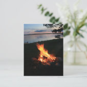 Campfeuer bei Sunset Postkarte (Stehend Vorderseite)