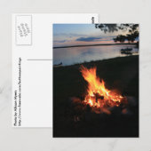 Campfeuer bei Sunset Postkarte (Vorne/Hinten)