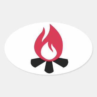 Campfeuer Ovaler Aufkleber