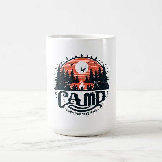 Campfeuerabende inmitten der Pinienwälder Kaffeetasse (Mittel)