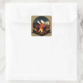 Campfeueraufkleber Quadratischer Aufkleber (Tasche)