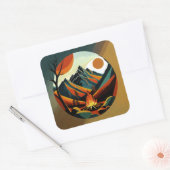 Campfeueraufkleber Quadratischer Aufkleber (Umschlag)