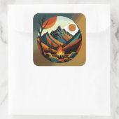 Campfeueraufkleber Quadratischer Aufkleber (Tasche)