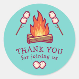 Campfire and Marshmallow Runder Aufkleber