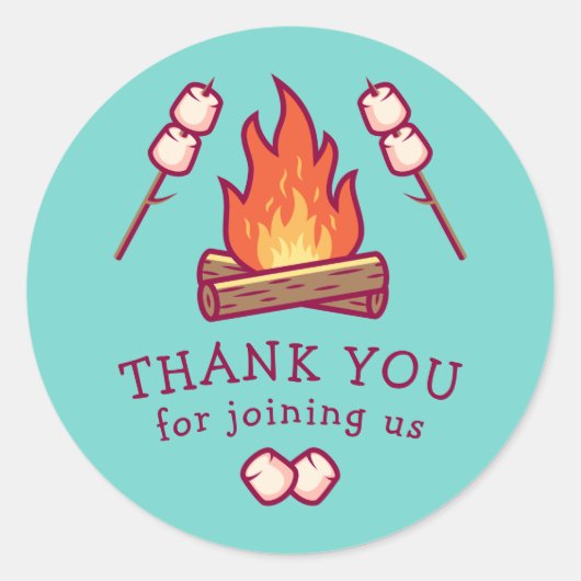 Campfire and Marshmallow Runder Aufkleber (Vorderseite)