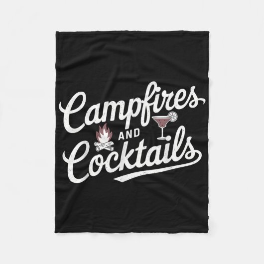Campfire and Schwanzes Summer Camping Graphic Desi Fleecedecke (Vorderseite)