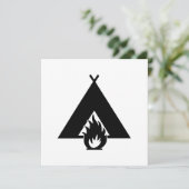 Campfire and Zent Symbol Einladung (Stehend Vorderseite)