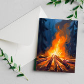 Campfire Aquarellmalerei Postkarte