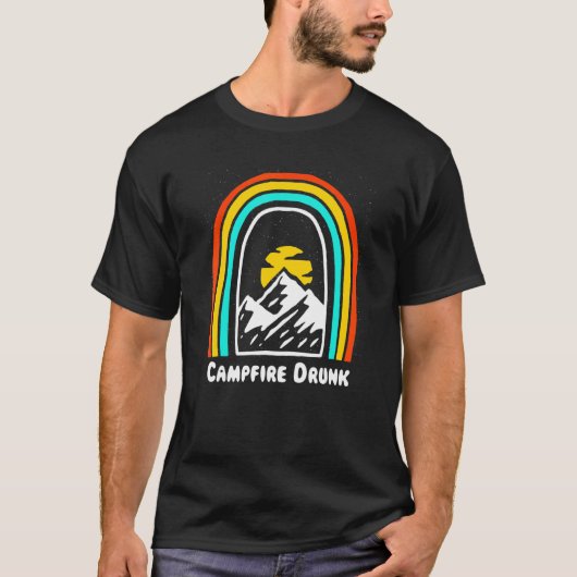Campfire Betrunkenes Camping Bier Camper Drinker D T-Shirt (Vorderseite)