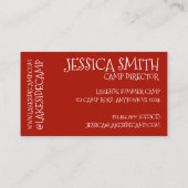 Campfire Camp Berater für Feuerwehr Visitenkarte (Rückseite)