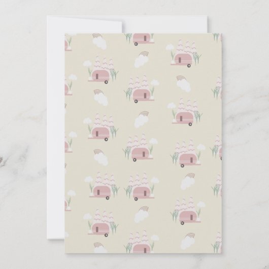 Campfire Camping Birthday Boho Einladung (Rückseite)