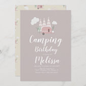 Campfire Camping Birthday Boho Einladung (Vorne/Hinten)
