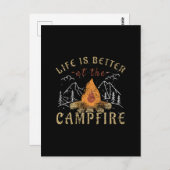Campfire Camping Design Postkarte (Vorne/Hinten)