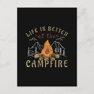 Campfire Camping Design Postkarte