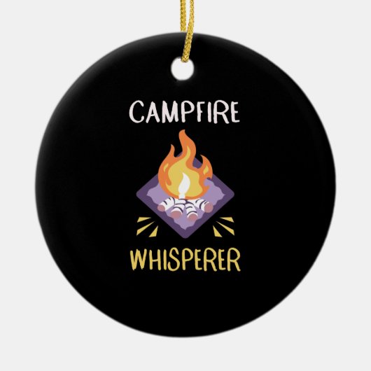 Campfire Camping Geschenke Keramik Ornament (Vorne)