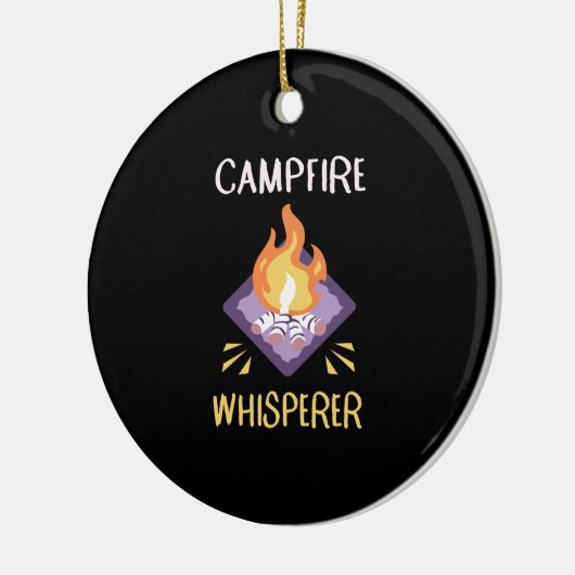 Campfire Camping Geschenke Keramik Ornament (Links)