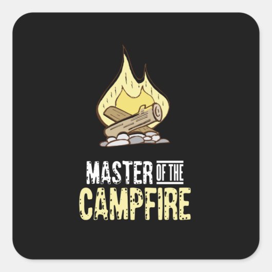 Campfire-Camping Quadratischer Aufkleber (Vorderseite)
