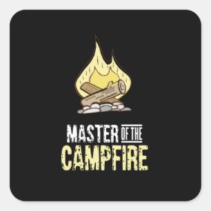 Campfire-Camping Quadratischer Aufkleber