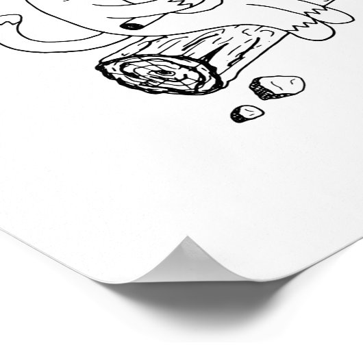 Campfire Cat & Mouse Art Print 100318 Poster (Ecke)