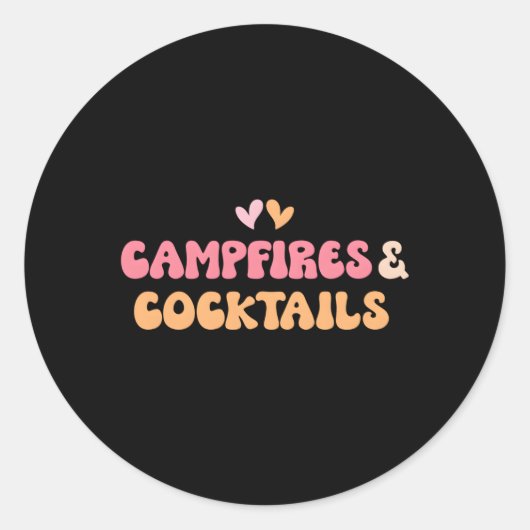 Campfire Cocktails Runder Aufkleber (Vorderseite)