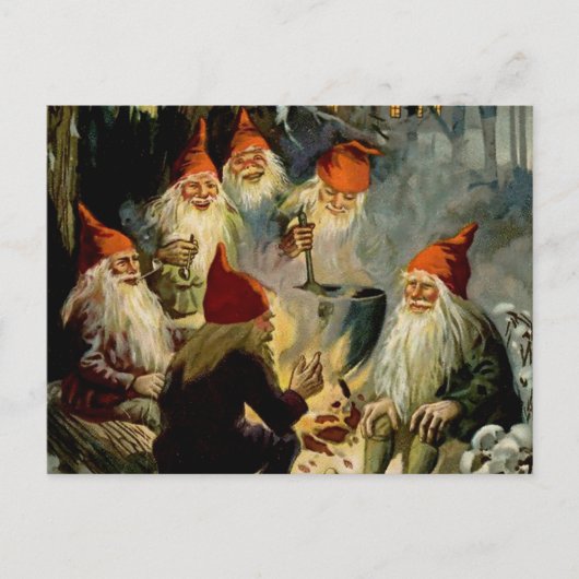 "Campfire Cooking" Elves von Jenny Nystrom Postkarte (Vorderseite)