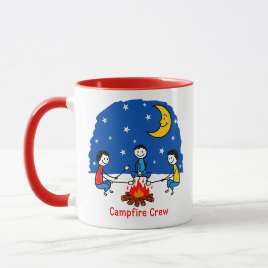 Campfire Crew Kids Crayon Night Scene Tasse (Links)
