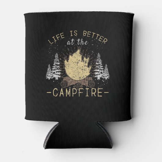 Campfire - Das Leben wird besser durch das Campfeu Dosenkühler (Vorderseite)