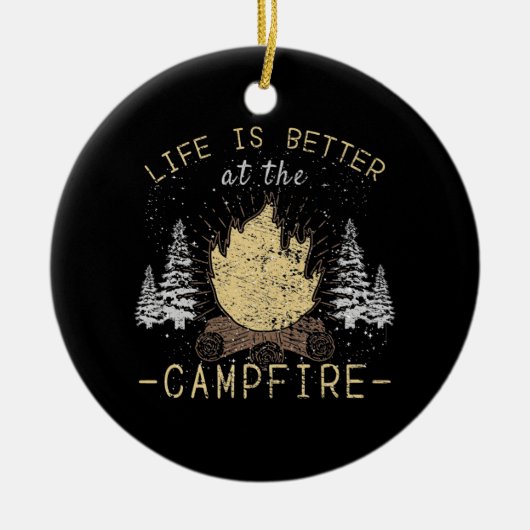 Campfire - Das Leben wird besser durch das Campfeu Keramik Ornament (Vorne)