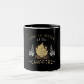 Campfire - Das Leben wird besser durch das Campfeu Zweifarbige Tasse (Mittel)