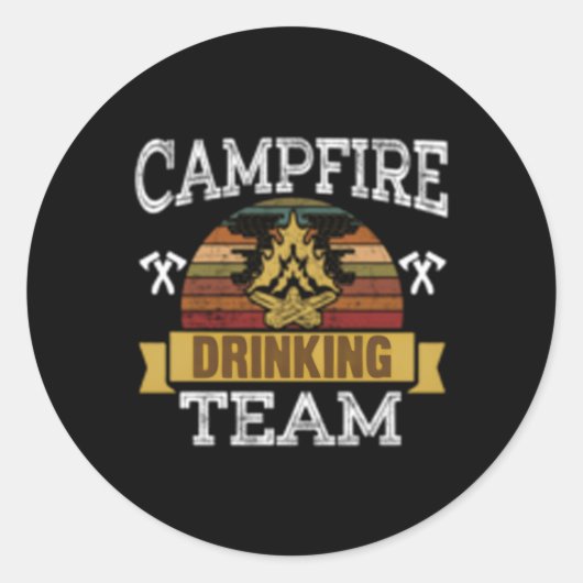 Campfire Drink Team Camg Camper Runder Aufkleber (Vorderseite)