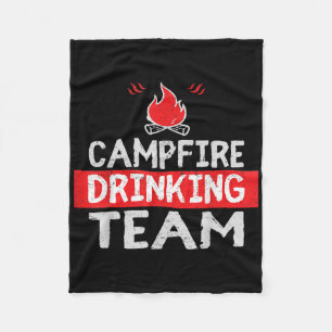 Campfire Drink Team Funny Camping Geschenk Fleecedecke