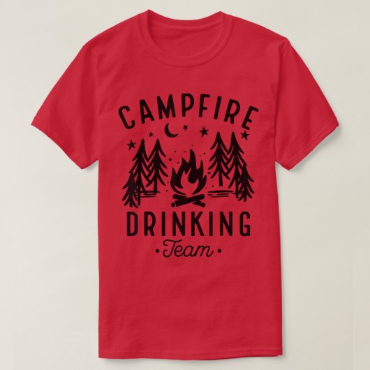 Campfire Drinking Team Happy Camper Funny Camping  T-Shirt (Design vorne)
