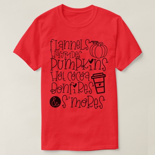 Campfire Flannels Pumpkins Blätter Hayrides Leopar T-Shirt (Design vorne)