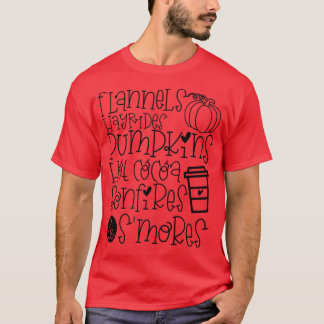 Campfire Flannels Pumpkins Blätter Hayrides Leopar T-Shirt