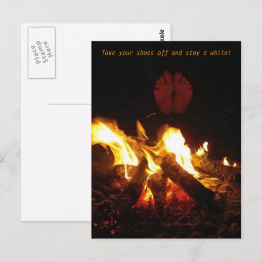 Campfire Footsies Postkarte (Vorne/Hinten)