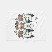 Campfire Ghost Spooky Marshmallow Halloween Bonfir Fleecedecke (Vorderseite (Horizontal))