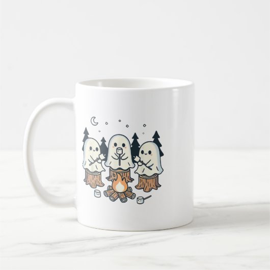 Campfire Ghost Spooky Marshmallow Halloween Bonfir Kaffeetasse (Links)