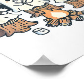Campfire Ghost Spooky Marshmallow Halloween Bonfir Poster (Ecke)