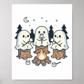Campfire Ghost Spooky Marshmallow Halloween Bonfir Poster (Vorne)