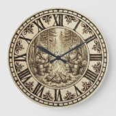 Campfire Gnomes Wall Clock  Große Wanduhr (Vorderseite)
