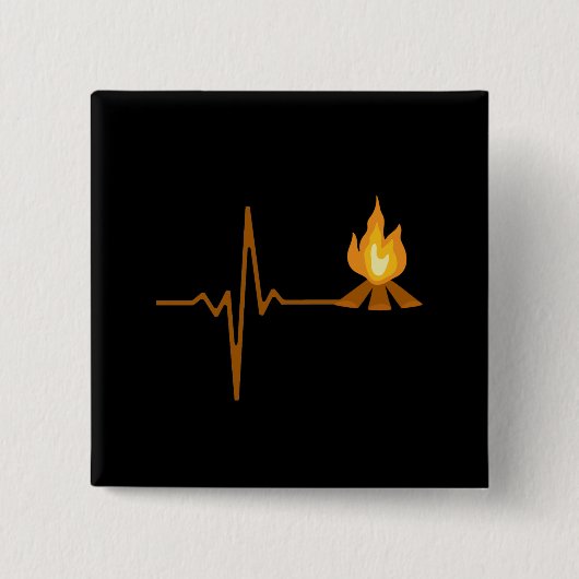 Campfire Heartbeat Camping Button (Vorderseite)