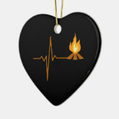 Campfire Heartbeat Camping Keramik Ornament (Links)