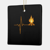 Campfire Heartbeat Camping Keramikornament (Links)