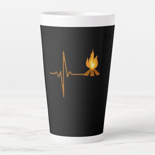 Campfire Heartbeat Camping Milchtasse (Vorderseite)