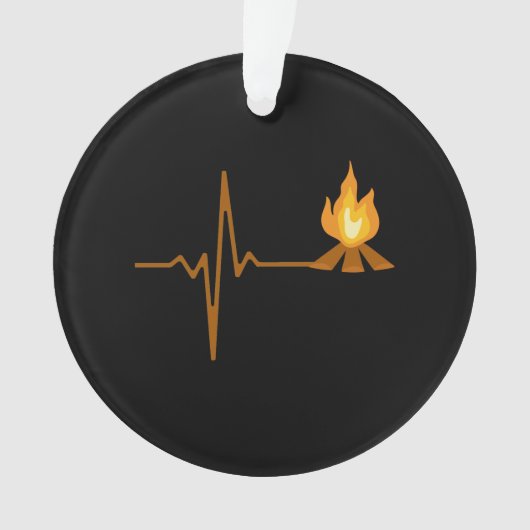 Campfire Heartbeat Camping Ornament (Vorderseite)