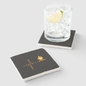 Campfire Heartbeat Camping Steinuntersetzer (Seitenansicht)