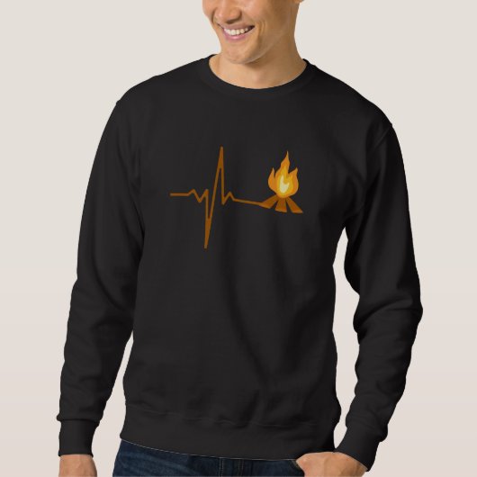 Campfire Heartbeat Camping Sweatshirt (Vorderseite)