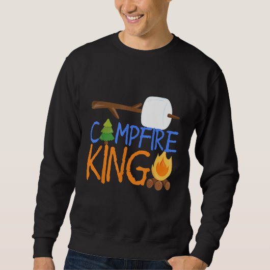 Campfire King Camping Camp Smores Bonfire Vater Hu Sweatshirt (Vorderseite)