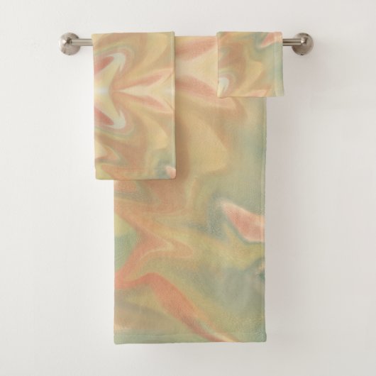 Campfire-Marmorwasserfarbe Badhandtuch Set (Insitu)