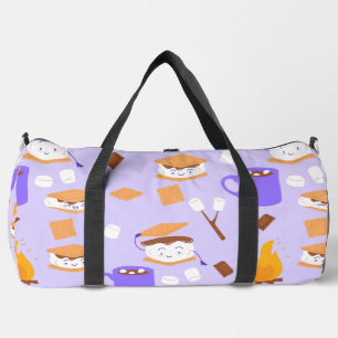 Campfire-Marshmallow-Schokoladenraucher lila Duffle Bag